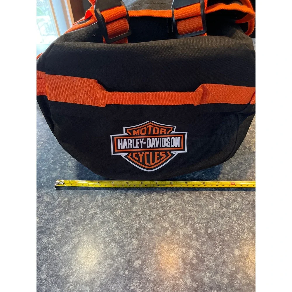 Harley-Davidson Canvas Duffle Bag / backpack Black Orange Bar & Shield Logo